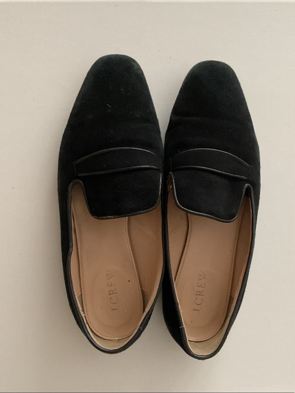 J. Crew Black Suede Penny Loafers